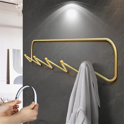 Porte-manteau mural simple argenté 5 crochets pour ranger les vêtements