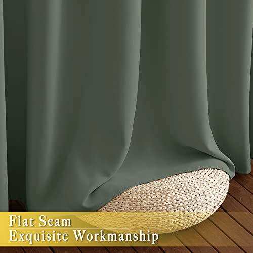 NICETOWN Blackout 90 inch Sliding Door Curtain for Living Room, Grommet Thermal Room Darkening Sound Reducing Window Treatment for Bedroom, 1 Panel, Dark Mallard, W80 x L90