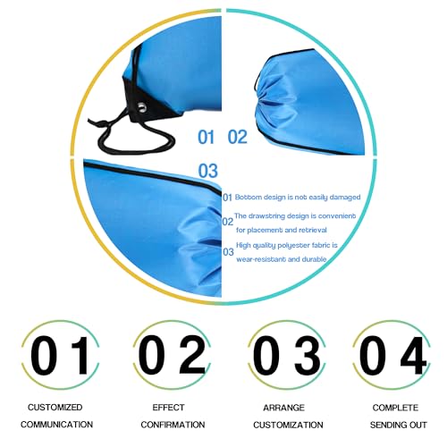 Custom Drawstring Backpacks bags 10/50/1000pcs Personalized with Name/Picture/Text/Logo Customize Nylon Bag for Travelling, Gym and for Everyday Use3