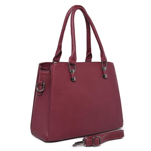 Bolsa De Mão Feminina Alça Transversal Couro Luxuosa Moderna (Bordô)