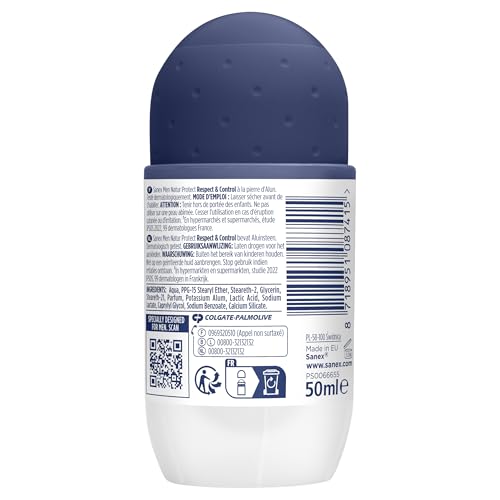 Déodorant Bille Homme Natur Protect 24h Respect Et Control Pierre D'alun Sanex Men Le Roll on - vue 8