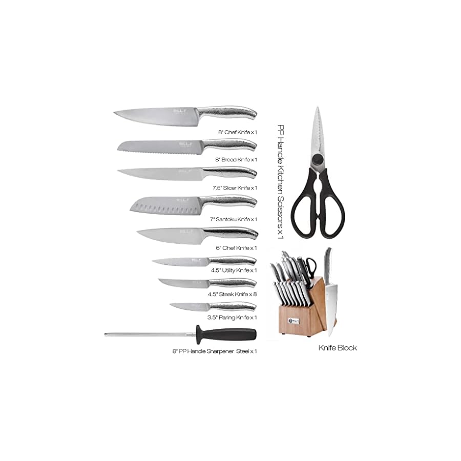 Knife-Sets-for-Kitchen-with-Block-BILLF-18-Pieces-Set-of-Knives-for-Kitchen-with-Block-and-Sharpener-Stainless-Steel-Knife-Set-with-Steak-Knives-Set-of-8-and-Scissors-Chef-Knife-Professional Knife Sets for Kitchen with Block, BILL.F 18 Pieces Set of Knives for Kitchen with Block and Sharpener, Stainless Steel Knife Set with Steak Knives Set of 8 and Scissors Chef Knife Professional