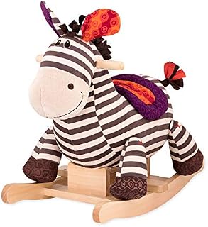 B. toys by Battat Kazoo Wooden Rocking Zebra – Rodeo Rocker – Plush