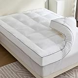 Aodenge 5 Inch Memory Foam Mattress Topper Queen for Back Pain Relief, Extra Soft Pillow Top Mattress Topper, 2500GSM Fluffy Shredded Memory Foam Filled，80x60 in