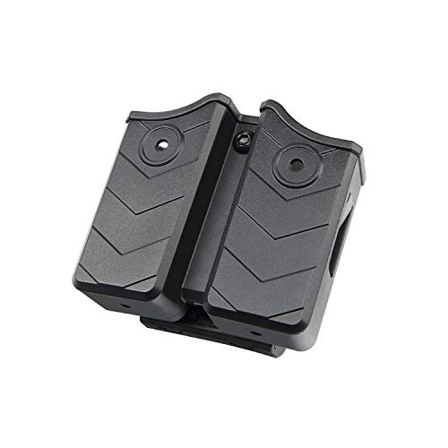 efluky Magazin Holster Magazintasche Pistole Passt für Walther P99/Sig Sauer p226/Glock 17 19/CZ p-09/Beretta/H&K/Browning/Ruger/Steyr/S&W/Taurus, Belt 60°
