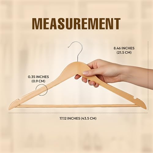 Utopia Home Wooden Hangers 20 Pack β Premium Natural Coat Hangers - 1