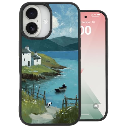 Coque iPhone 16 esthétique TPU souple paysage artistique pour femme