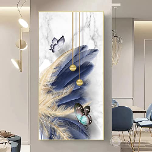 Tableau cerf doré scandinave pour illuminer un couloir sombre ou vide
