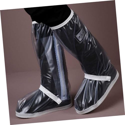 Cubiertas impermeables para calzado CALLARON, botas de lluvia ligeras para mujer y hombre, con cierre elástico, suela antideslizante de tela, franja reflectante, fáciles de instalar para ciclismo, senderismo, vida diaria, escuela, oficina, jardín miniatura 2