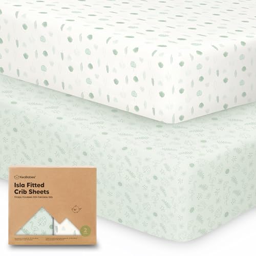 Image of KeaBabies 2-Pack Baby Crib Sheets for Boys, Girls - 52x28 Viscose Derived from Bamboo Toddler Bed Sheets Neutral, Fitted Crib Mattress Cover for Standard Baby Bedding, Soft & Cozy (Tropic Oasis)