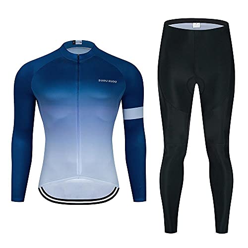 Men's Cycling Jersey Set with Gel Padded Long Pants