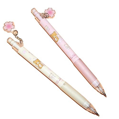 Mechanical Pencil Kawaii Sakura Movable Pencil 0.5/0.7mm Students Kids Gifts Cartoon Press Pen(1pc Random 0.7mm)