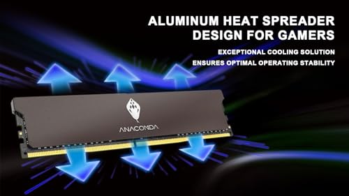 Image of ANACOMDA ANA Kingsnake DDR5 RAM 32GB (2x16GB) 6400MHz CL36 Desktop Memory, Intel XMP 3.0 Ready, AMD EXPO Support (BIOS Dependent), High-Performance Overclocking UDIMM, 288-Pin, Made in Taiwan