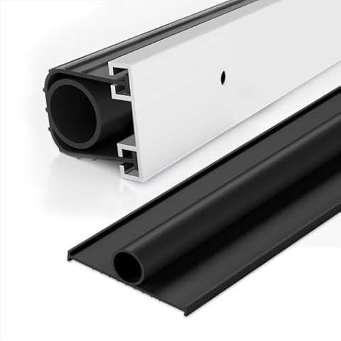 Ginchain Garage Door Seals Bottom Rubber Weather Stripping Kit with Garage Door Bottom Seal Replacement, Universal U+O Ring Weatherproof Threshold Buffering Sealing Rubber(16Ft) Cover