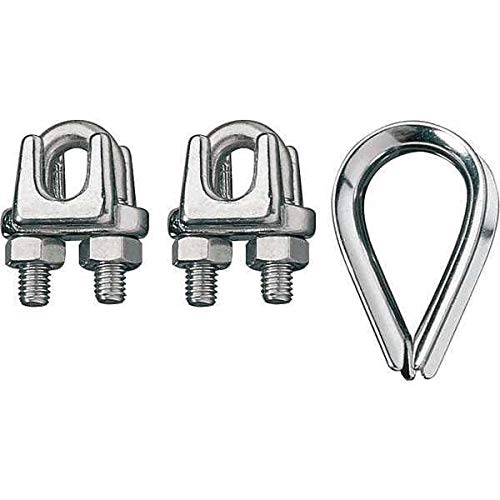 Wire Rope Clip and Thimble Kit, 1/8 in