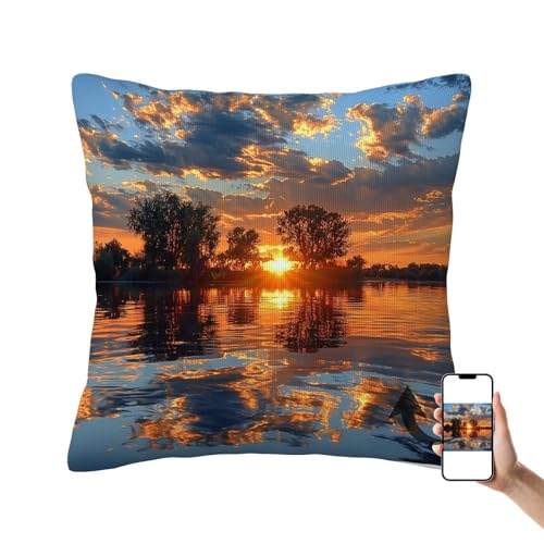 Taie d'oreiller imprimé double face avec texte & photo grand format 180x60 cm