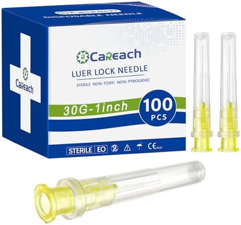 100pcs 30 Gauge 1 inch Luer Lock for Scientific Lab