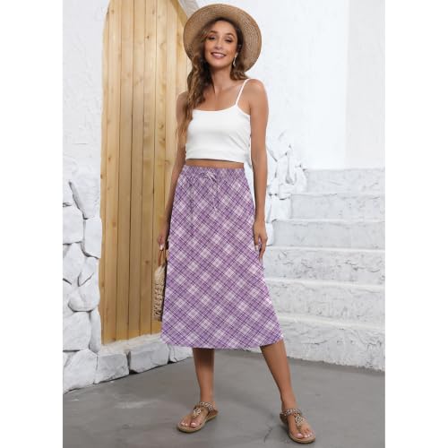 Image of Witsmile Flowy Skirt Elastic High Waist A-Line Skirt with Pockets Bohemia Cover-up for Women 2026 Trendy(S-2XL)