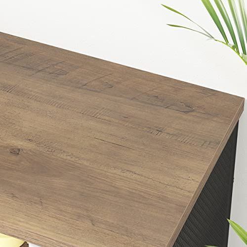 Launica Wine Bar Cabinet, Industrial Coffee Bar Cabinet, Farmhouse Liquor Bar Cabinet For Liquor And Glasses, Sideboard Buffet Cabinet With Storage Rack For Home Kitchen Dining Room, Rustic Oak, 55 In #TOP3