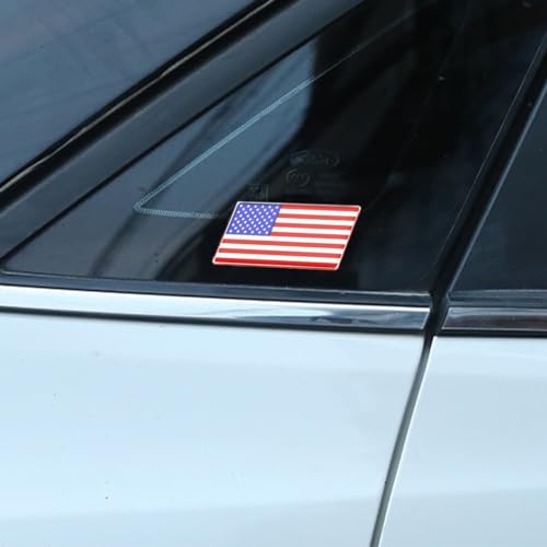 Image of Bittwee American Flag Grille Badge Emblem, 2 Pcs Hood Front Decoration, Grille Tailgate Emblems, Car Truck Grille Badge Sticker, Fit for 4Runner Rav4 and More, Vehicle Exterior Accessories