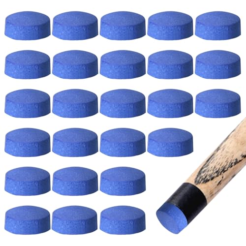 YCSONLY 25Pcs 10mm Pool Cue Tips, Pool Billiard Club Heads, Pool Tips, Snooker Cue Tips, Pool Stick Replacement Tips, Pool Stick Tips for Pool Cues and Snooker (Blue) - Image 4