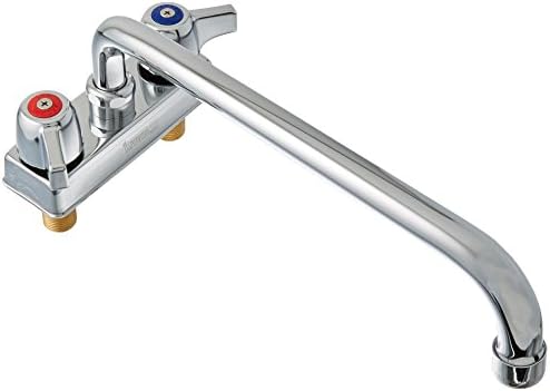 Krowne Metal 11412L Replacement Faucet for Bar Sinks Deck Mount, Fits 22" Sinks, 12" Spout
