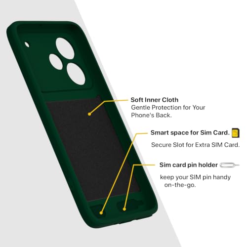 Image of Outlouders Back Cover for Realme P4 Pro 5G Soft Matte Silicone Cover with Slim Fit | Mag-Safe Logo (Not Mag-Safe Compatible) | Shockproof | Camera Protection Bumper Case (Green)