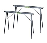 Genesis GSH400A-2 2-Pack Metal Folding Sawhorse Kit with Non-Marring Padded Surface, Carrying Handle, and 800 lbs. Capacity