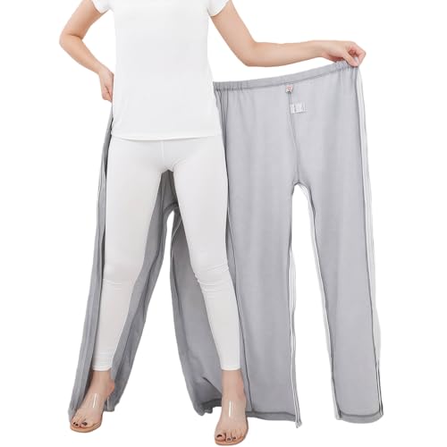 PRMTYUP Ropa para Pacientes Postrados En Cama, Pantalones De Incontinencia Abiertos con Bolsa De Orina, Batas De Hospital Y Auxiliares De EnfermeríA, para Personas Mayores,Gris,XL