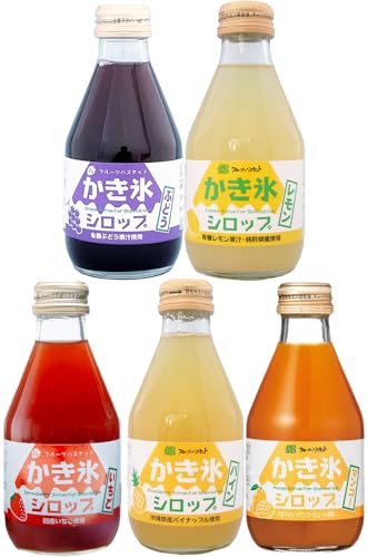 フルーツバスケット かき氷シロップ 180ml 5本 アソート セット 無添加 フルーツバスケット かき氷シロップ 180ml 5本 アソート セット 無添加