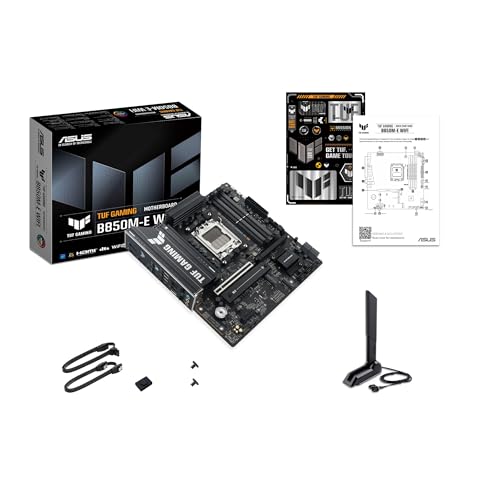 TUF Gaming B850M-E WiFi, Scheda Madre AMD Micro-ATX, 8+2+1 Fasi di Alimentazione, Slot DDR5, PCIe 5.0, 3 slot M.2, WiFi 6E, Ethernet Realtek 2.5Gb, USB-C da 10 Gbps, BIOS Flashback e Aura Sync - Scheda madre - Immagine 6