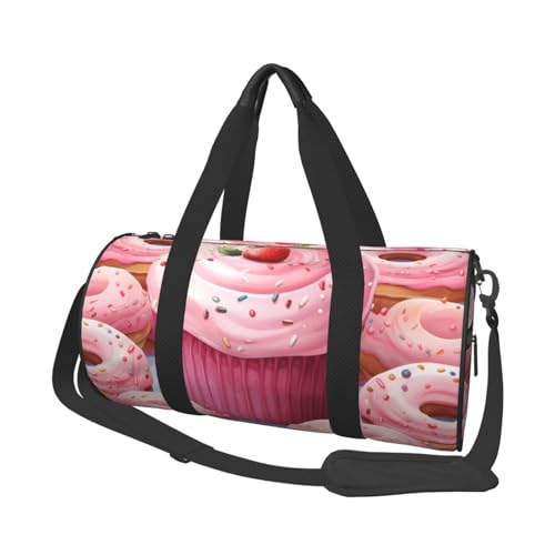 Travel Duffle Bag Lightweight Small Gym Bag Foldable Weekender Overnight Bags with Adjustable Shoulder Strap Carry On Tote Bags Donut and Cupcake Hospital Bag for Women Men