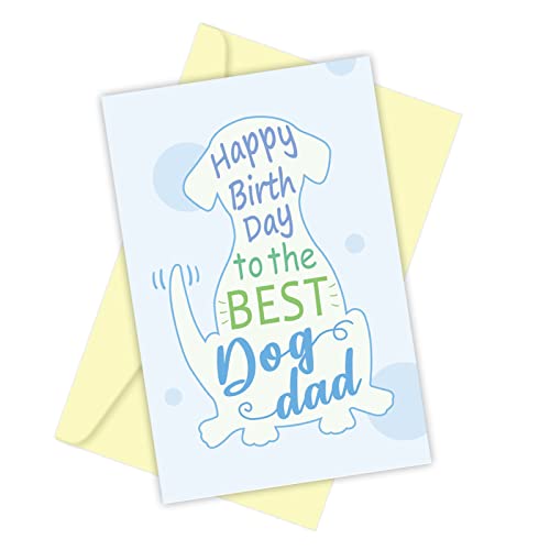 Arsagen Dog Dad Birthday Card, Cute Greeting Card For Best Dog Dad, Funny Bday Card From The Pooch