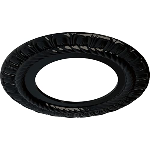 Image of Ekena Millwork CM10CLBPS 10 5 /8 inchOD X 5 3 /4 inchID X 1 /2 inchP Claremont Ceiling Medallion Fits Canopies Up to 7 inch, Black Pearl