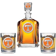 Tennessee Decanter with 2 Glasses Combination Set | 24 OZ Pourer with 2 Double Old-Fashioned Glasses | Expertly Crafted Pewter Glass by Heritage Pewter