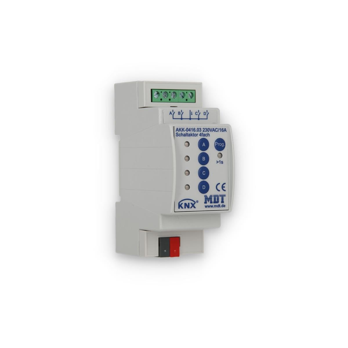 Actuador de conmutación 4 veces para domótica KNX AKK-0416.03