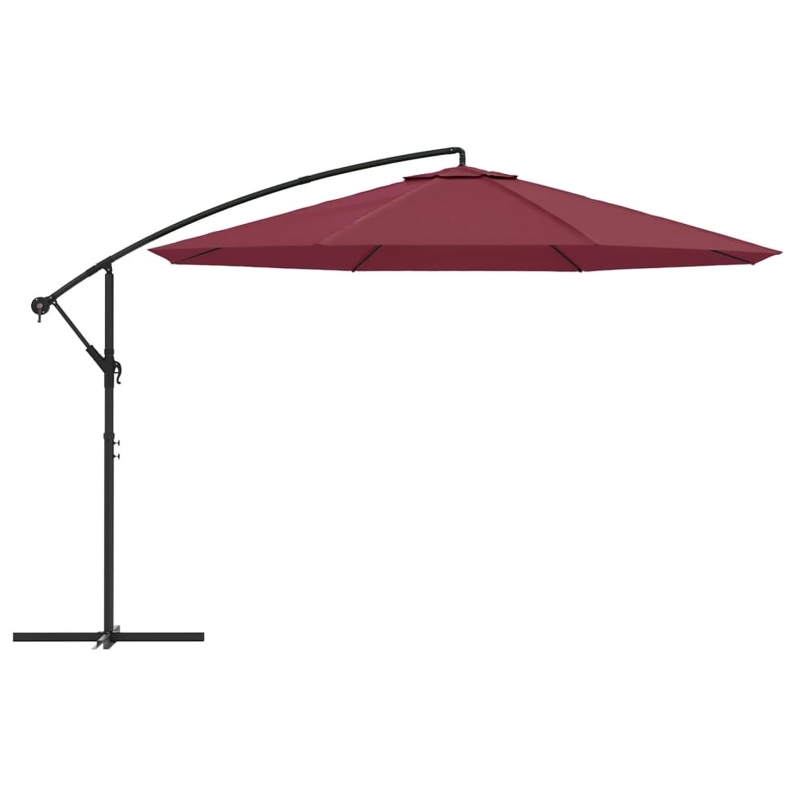 Homgoday Parasol, 350 cm czerwony aluminiowy słupek parasolowy, parasole przeciwsłoneczne, parasole ogrodowe, parasole zewnętrzne, parasol plażowy, wiatroszczelny parasol na taras