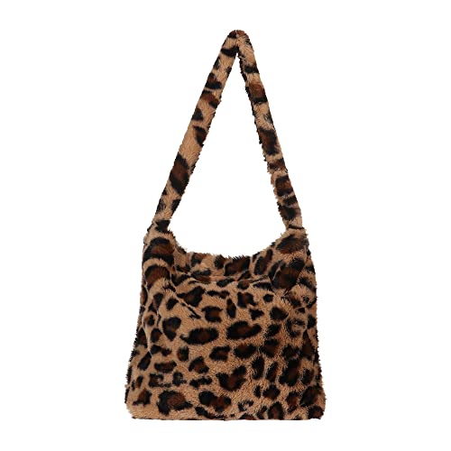 Bolsa feminina de inverno com alça superior (leopardo)