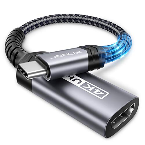 USB Type C to DisplayPort Adapter 4K@60Hz, JSAUX C (Thunderbolt 3) to Display port Cable, Compatible with MacBook Pro 2019 2018,iPad Pro, Surface Book, Dell XPS, Samsung Galaxy S10 Note 10 9 More-Grey