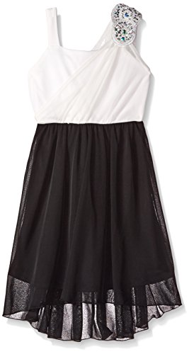 Amy Byer Girls' Big Sleeveless Grecian Dress with Stone Trim