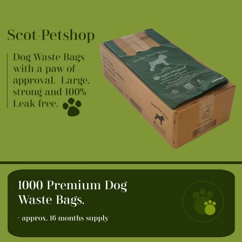 SCOT-PETSHOP PREMIUM Large Thick Green Dog Waste Bags – 1000 Poo Bags (Not On A Roll)… - Image 3