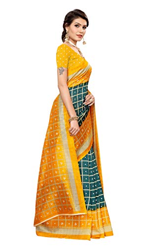 Image of Sidhidata Women's Printed Art Silk Saree With Blouse Piece (Free Size)