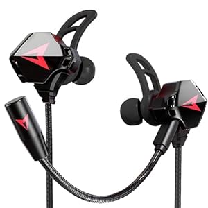 Battle Buds Pro in-Ear Gaming Headset with Dual Microphone, Mute and Volume Control, Wired Earphones for Mobile Gaming, Nintendo Switch, Xbox One, PS, PC (New-Black)