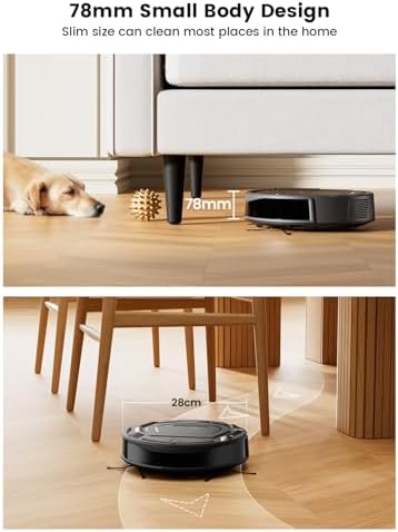 Lefant Robot Vacuum Cleaner, 4000Pa Powerful Suction, 200 Min Runtime, 6 Cleaning Modes, Slim, Quiet, Self-Charging, WiFi/App/Alexa Control, Ideal for Pet Hair and Hard Floors(M210 Pro)