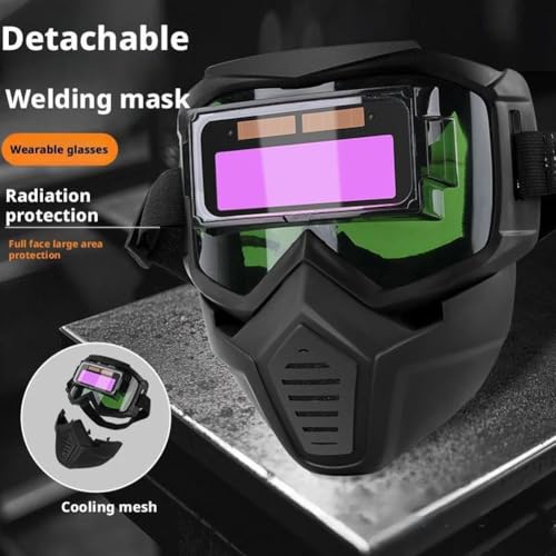 Image of AASONS Adjustable Band Welder Mask Auto Darkening Face Shield Welding Glasses Work Protective Equipment | Automatic Variable Light Safety Goggles For Tig Mig Arc