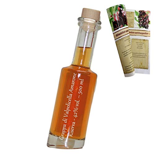 Amarone Riserva von Grappa di Valpolicella - für Erwachsene - Ideal für Feiern - 500 ml - 42% vol - Nachtlebenpiry therm