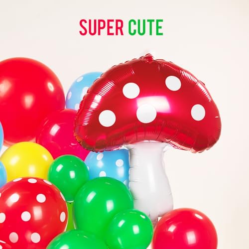 Image of Video Game Birthday Party Decorations Kit with Red Yellow Blue Balloon Arch