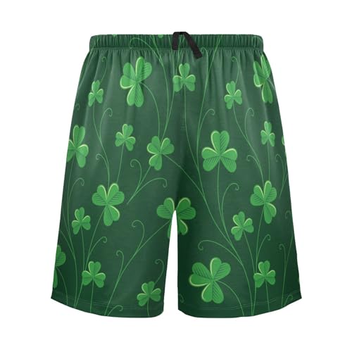 Men's Pajama Shorts St Patricks Day Shamrock Sleep Shorts Soft Comfy Lounge Pjs Bottoms Pajama Pants with Pockets2