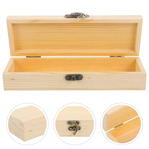 Abaodam 実木製収納宝箱 蓋付き長方形ジュエリーケース 小物整理用ペンボックス 携帯便利 感ある収納ボックス 女性向け やホームデコに