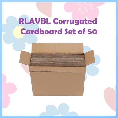 Image of RLAVBL 50 Pack 8.5x11 Corrugated Cardboard Sheets, White Flat Cardboard Inserts for Shipping, Mailing, Packing, DIY Crafts